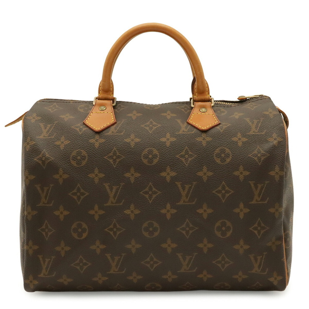 LOUIS VUITTON Authentic Brown Monogram Speedy 30 Boston Bag